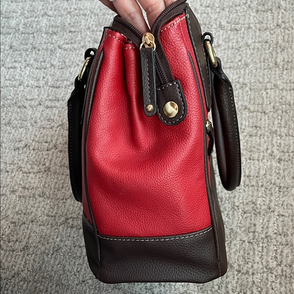 Tignanello Red and Brown Satchel - Picture 5 of 10